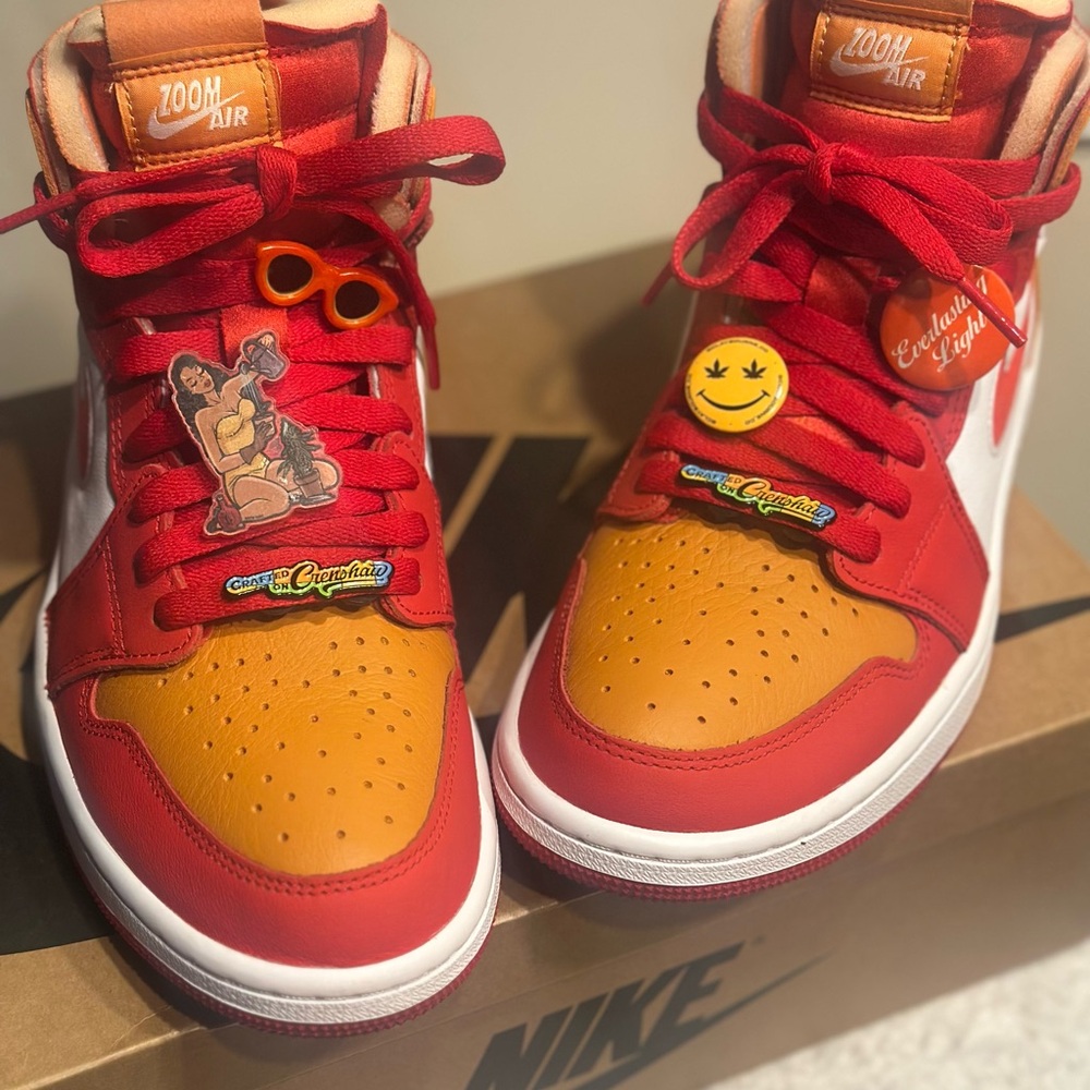 Nike Zoom Air Red and Orange High-Tops “Crafted on Crenshaw 🥦Edition”